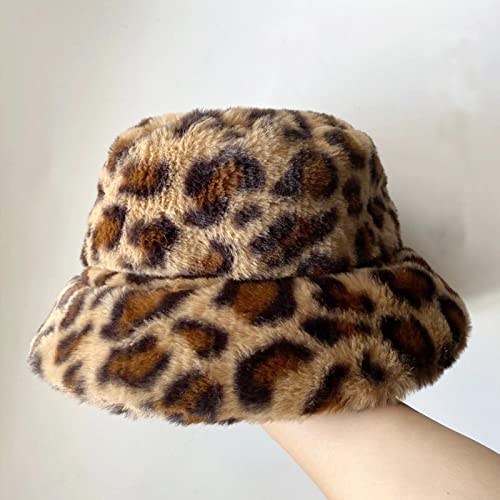 TOOYFUL Chapéu Balde de Pelúcia de Inverno Unissex com Estampa Quente de Pele Falsa Pescador para Mu
