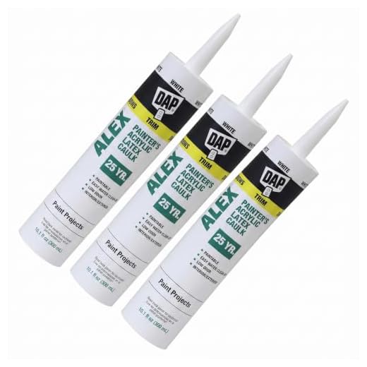 DAP Alex Painter's Acrylic Latex Caulk, White, 10.1 Oz (7079818670) (Pack of 3)