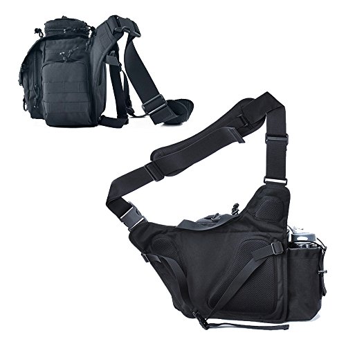 SHANGRI-LA Multi-functional Tactical Messenger Bag - Black - Thumbnail 7
