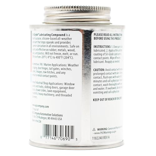 Image of AGS Automotive Solutions SIL-Glyde Brush Top Can Multi-Purpose All-Weather Lubricating Compound for All Surfaces, 8 oz Lubricant Can, Silicone Lubricant, Ensure Friction Resistance (Pack of 2)
