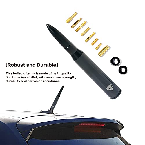 Reswish Short Aluminum Automotive Antenna,Universal Car Antenna Replacement,Car Truck Bullet Antenna Heavy Duty Vehicle Pickup Trucks Accessories