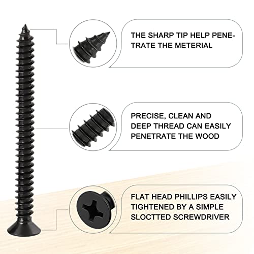 380Pcs Flat Head Phillips Wood Screws Assortment Kit, Carbon Steel Self-Tapping Screw With Adjustable Wood Countersink (Csq235 M3.5) #TOP1