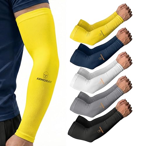 Image of ARMORAY Arm Sleeves for Men and Women - UV Sun Protection Cooling Compression - Tattoo Cover Up Sleeve for Daily Wear & Work