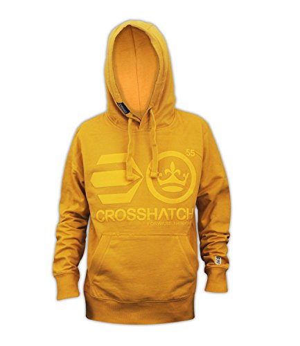 Crosshatch Men's Designer Hoodie Pull Over Sweatshirt Hooded Top Sports Jumper Small Yipsie Old Gold