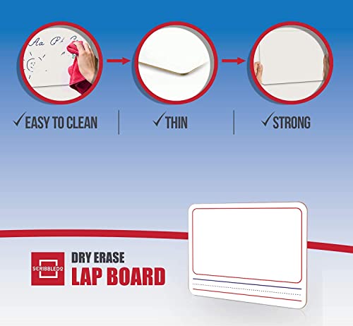 10 Pack Double Sided Whiteboards 9”X12” Story Lined Dry Erase Boards For Kids Writing Board Age 2-4 & 3-5 Practice Drawing Small White Board Teacher Elementary Grade 1 Kindergarten Preschool + Erasers #TOP6