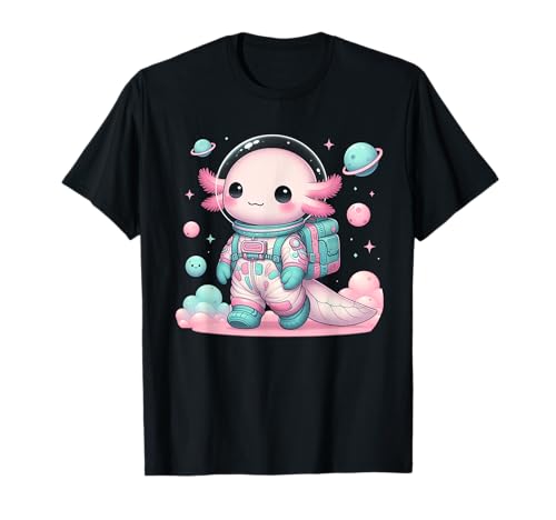 Space Galaxy Axolotl Pastel Goth Lover Japonés Creepy Anime Camiseta