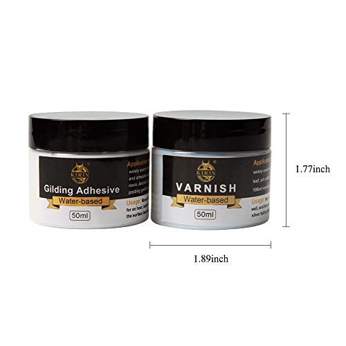 Gilding Adhesive, 100Ml Epoxy Resin Gold Leaf Adhesive For Professional Craft Use, Water Based Varnish For Protect The Surface Of Gold Foil From Oxidating (Brush + Gloves As Gifts) #TOP1