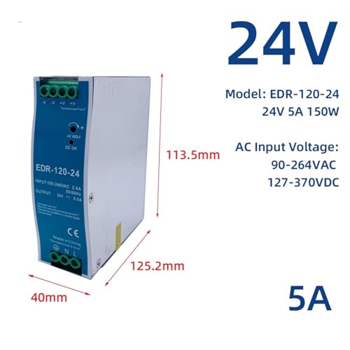 Alimentation à découpage industrielle 24v EDR-120-12 AC vers DC