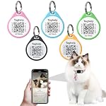 （5 pack）QR Code Pet ID Dog cat Tags for Collar Personalized for Pet Online Profile – Scan QR Receive Instant Pet Location Alert Email, Anti-lost,No subscription fees (5 Colours, for cat – 1″)