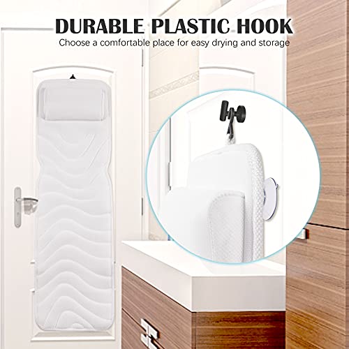 Full Body Bath Pillow, Upgraded Non-Slip Bath Cushion For Tub, Spa Bathtub Pillow Mattress For Head Neck Shoulder And Back Rest Support，Hot Tub Accessories – 50"X 15" #TOP5