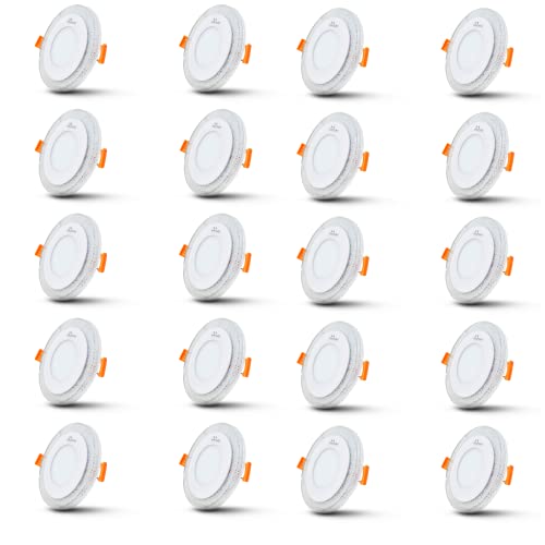 Image of Murphy 6 Watt (3+3W) Round Double Colour Led Conceal Panel Light, Ceiling Light with 2 Year Warranty(Multi Color+CW,Pack of 20)