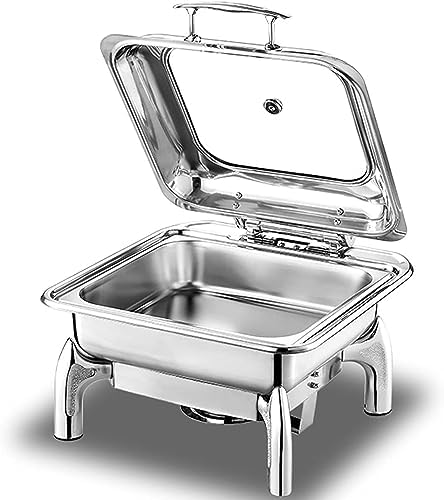 Stainless Steel Buffet Server & Heater - Catering Hot Pot & Cold Dish Set, Ideal for Events, Parties, and Food Service, Durable & Elegant Design
