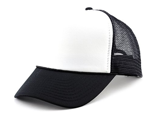 Image of NYFASHION101 Plain Mesh Trucker Hat - Breathable 6-Panel Daily Snapback Cap, Customizable Ideal for DIY Embroidery & Patches