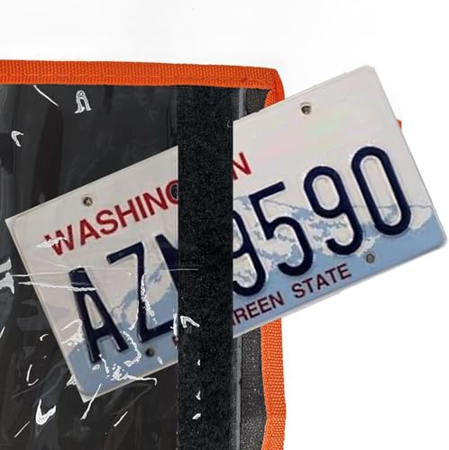 License Plate Holder with Hanging Strap, Test Drive Tag Bag, Dealer Plates License Frame Cover, for Car SUV Truck (Orange, 1) by Perfitel - Image 4