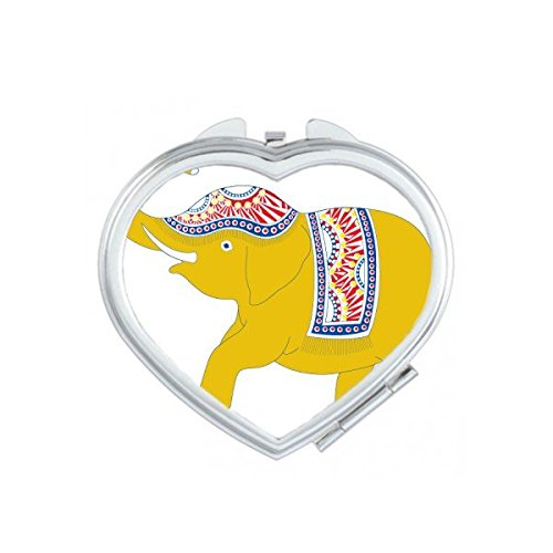 Miroir de poche éléphant jaune de Thaïlande compact de maquillage mignon