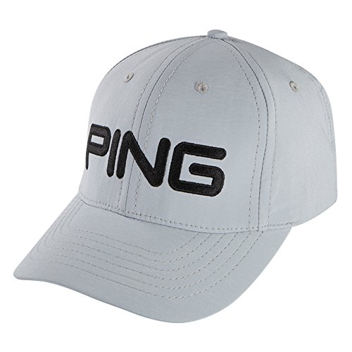 PING New Tour Light Grey/Black Adjustable Hat/Cap