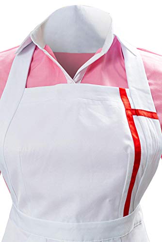 Jrcrin Mikan Tsumiki Cosplay Dress Anime Costume Womens Pink Nurse Uniform With Apron For Halloween Party #TOP3