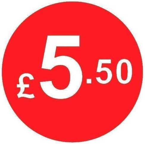 from 99p to £10 - Pack of 200 Red 20mm Price Stickers/Sticky Labels (Red £1)