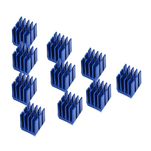Miskall 10pcs Blue Aluminum Stepper Motor, Driver Heatsink, Cooling Fins Cooler, for 3D Printer