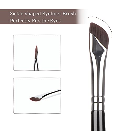 Etercycle Eyeliner Brushes Set, Fine Angled Eyeliner Eyebrow Concealer Brushes, Upgraded Sickle Ultra Thin Slanted Flat Angle for Beauty Cosmetic Tool(3 Pieces)