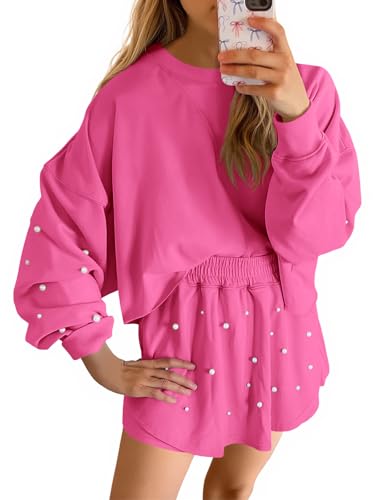 Ensemble de détente femme sweat manches longues jupe et short Fisoew
