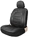 Leader Accessories Platinum Vinyl Auto Faux Leather Black One Car Seat Cover for HighBack/Low Back Front Seat with Airbag Back Pocket