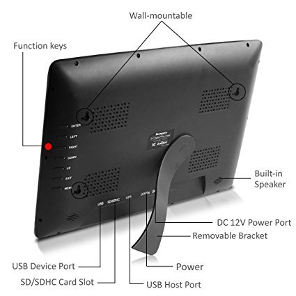Sungale 14" Digital Photo Frame, Hi-Resolution, Transitional Effects, Slideshow, Interval Time Adjust - Large Screen Photo Frame #TOP1