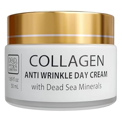 Dead Sea Collection Day Cream for Face with 3X Collagen, Dead Sea Minerals, and Vitamin E Anti Aging Nourishing Skin Care Moisturizer to Reduce Wrinkles 1.69 fl. oz