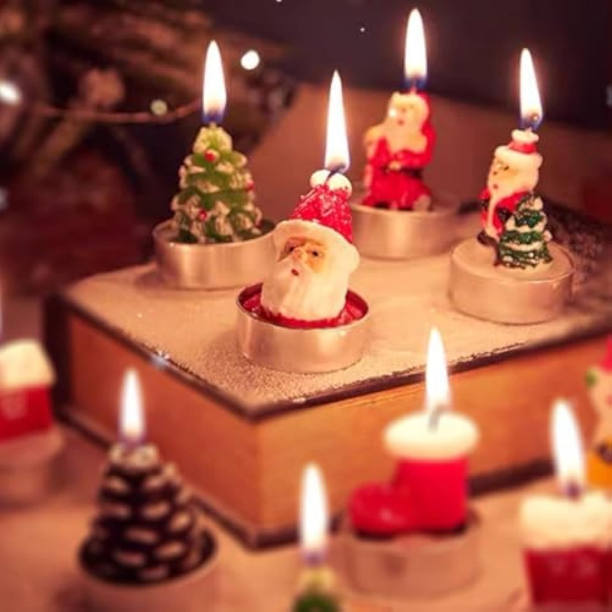 Christmas Candle Gifts, Santa Colored Candles