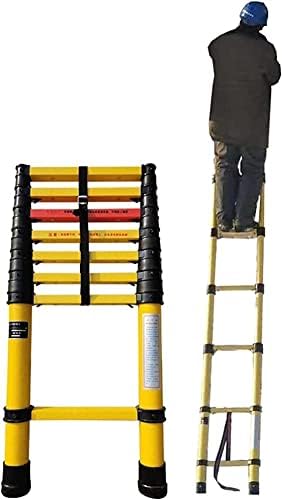 BALAMI Fiberglass Extension Ladder 5m/4.5m/4m/3.5m/3m/2.5m/2m Tall Non-Conductive Telescopic Telescoping Ladders with Finger Protection Load 150kg Interesting Life (Convenient (Size : 3.5m/11.5ft)