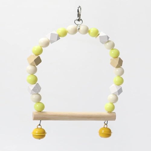 Miniatura 4 de Columpio de madera para cacatúas, perca de loro, juguetes colgantes, periquitos, jaula de pájaros, jaula de juegos, gimnasios, accesorios coloridos