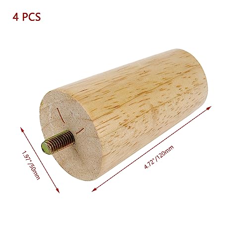 Kumgrot Height 3.19" Solid Wood Sofa Legs Furniture Legs Round Tapered Chair Legs Vintage Mid Century Dresser Legs For Armchair Table Bed Cabinet 4 Pcs #TOP1