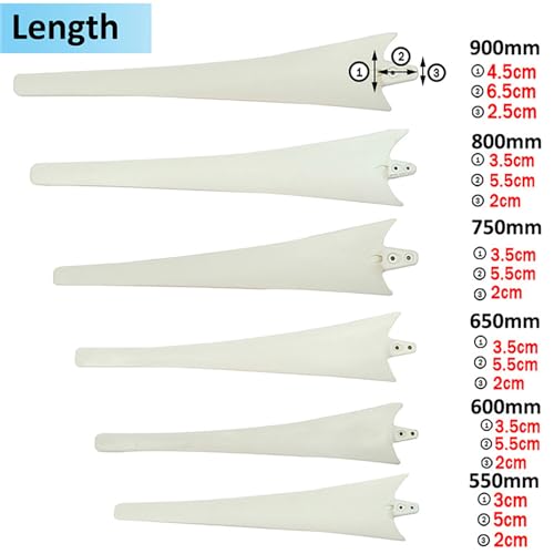 Pales d'éolienne à 3 pales en nylon durable pour axe horizontal - 2