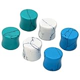 JOVIVI® 3pairs Gauge White Green Blue Howlite Turquoise Saddle Ear Plugs Stretcher Expander