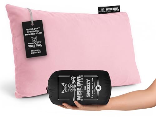 Wise Owl Outfitters Camping Pillow – Memory Foam Travel Pillow ...
