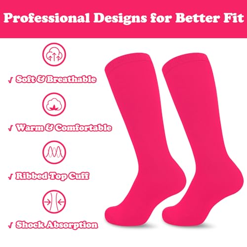 Image of Sarfel Youth Toddler Soccer Socks Kids Baseball Socks Youth Boys Girls Knee High Softball Football Accessories Tube Cotton