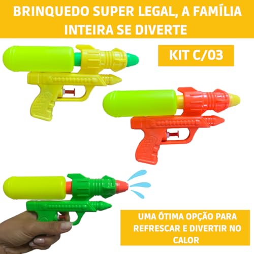 Kit 3 Pistola Água Arminha Arma Brinquedo Piscina Pistola Lança Lançador de Água