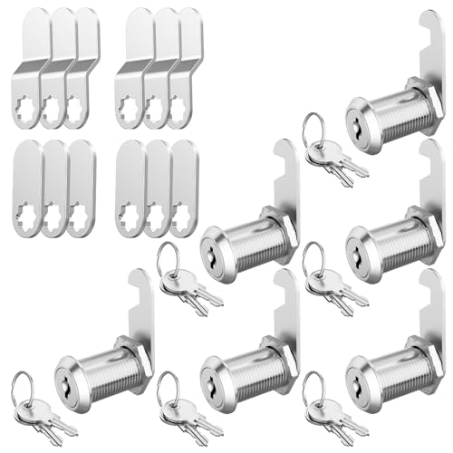 Jayseon 6 Pack Cam Locks Keyed Alike, 1-1/8 Inch Cylinder Ca...
