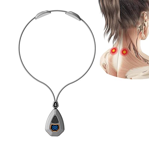 MKBK EMS Portable Lymphatic Relief Neck Massager, EMS Lymphatic Relief Neck Massage, Electric Pulse Neck Massage for Pain Relief Lymphatic Massager (White) Cover