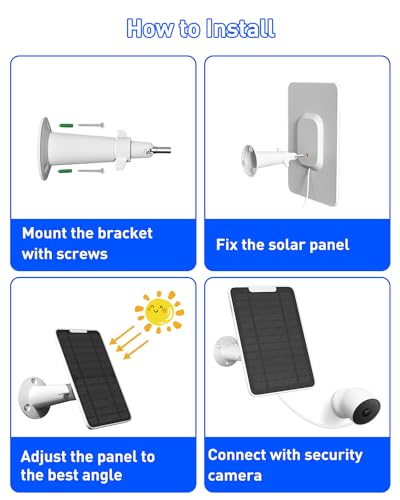 Panel solar impermeable IP65 de 5W para cámara Google Nest con soporte de pared ajustable 8