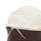Teamson Pets Clotho Drinnen Draussen Rattan Katzen Oder Hunde Bett Liege mit Einziehbarem Baldachin und Abnehmbarem Waschbarem Kissen Braun/Creme ST-N10004-UK