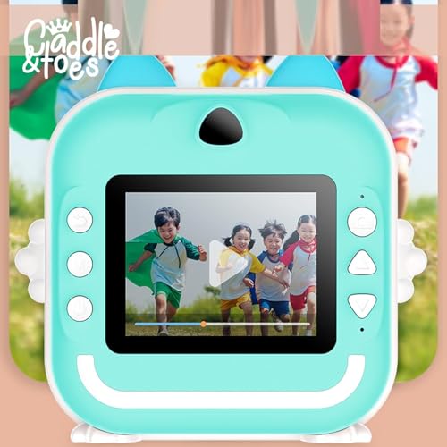 Image of Instant Print Camera for Kids - 1080P HD, 48MP, SD Card, Bluetooth,3 Rolls Print Paper, Stickers, Fun Filters, Gift for Boys and Girls -Camera for Kids 4-12 y (Blue)