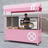 Leichter Verkaufsständer für den Außenbereich, tragbarer Marktstand, Metall-Snack-Kiosk für Street Food und Veranstaltungen, 160 x 199,9 cm, beweglicher Lebensmittelstand, perfekt für Märkte