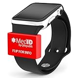 QRepublik Medical ID Sleeve – Smart QR Tag for Apple Watch, Fitbit, Garmin – Emergency Medical Alert Band, Waterproof Silicone – Red, One Size, Unisex