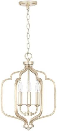 Capital Lighting 538731WG Ophelia Open Frame Candle Foyer Pendant, 3-Light 180 Total Watts, 20" H x 14" W, Winter Gold