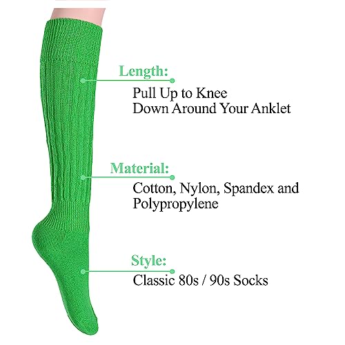 Zmart Women Slouch Socks - Cozy Scrunch Socks, 80s Style in White, Black, Orange & Cream2