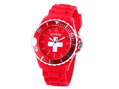 Alsino Montre Bracelet Silicone Viper Couleur Drapeau modèle Sport, Choisir:UR-CH Suisse