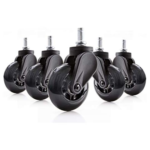 Robas Lund Hard Floor castors, Rubber, Black, 7.5 cm Cover