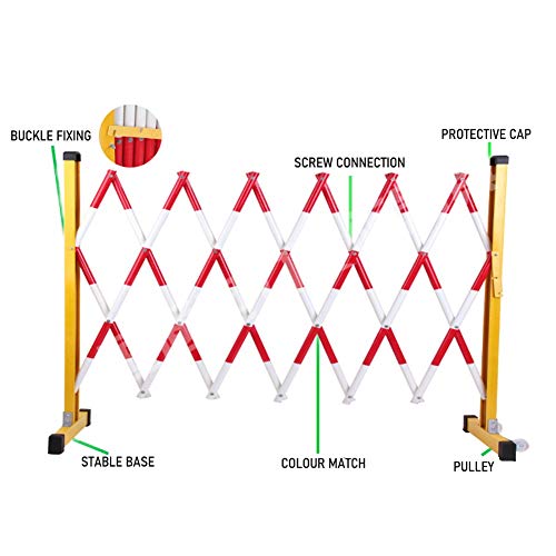 Barrière de sécurité piétons portable et extensible rouge et blanc