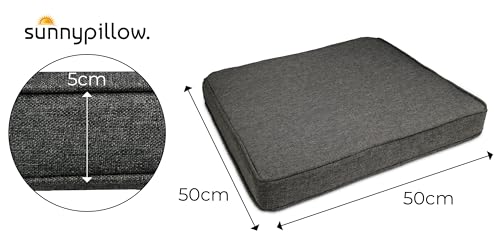 Lot 4 coussins chaise imperméables 50x50 anthracite MC.Sammler